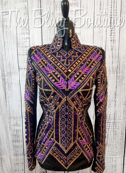 Black, Purple, Rose Gold & Copper Showmanship Jacket (XL)