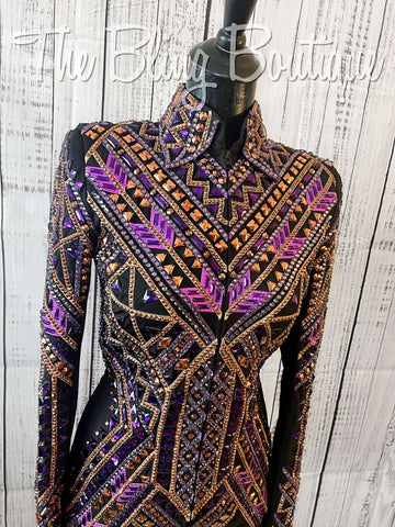Black, Purple, Rose Gold & Copper Showmanship Jacket (XL)