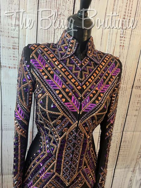 RE-ORDER Black, Purple & Copper Showmanship Jacket (Choose Your Size)