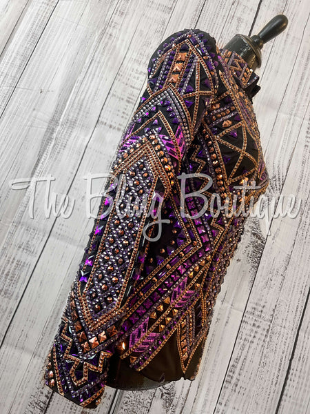 Black, Purple, Rose Gold & Copper Showmanship Jacket (XL)