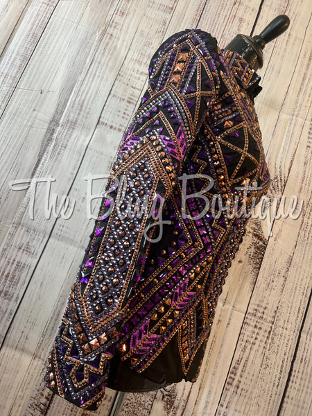 RE-ORDER Black, Purple & Copper Showmanship Jacket (Choose Your Size)