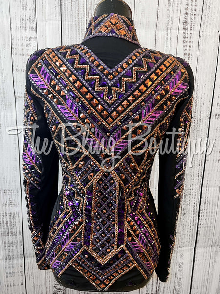 Black, Purple, Rose Gold & Copper Showmanship Jacket (XL)