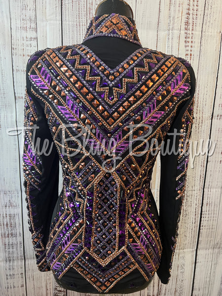 RE-ORDER Black, Purple & Copper Showmanship Jacket (Choose Your Size)