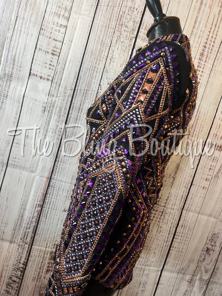 RE-ORDER Black, Purple & Copper Showmanship Jacket (Choose Your Size)