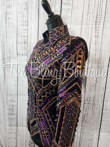 Black, Purple, Rose Gold & Copper Showmanship Jacket (XL)