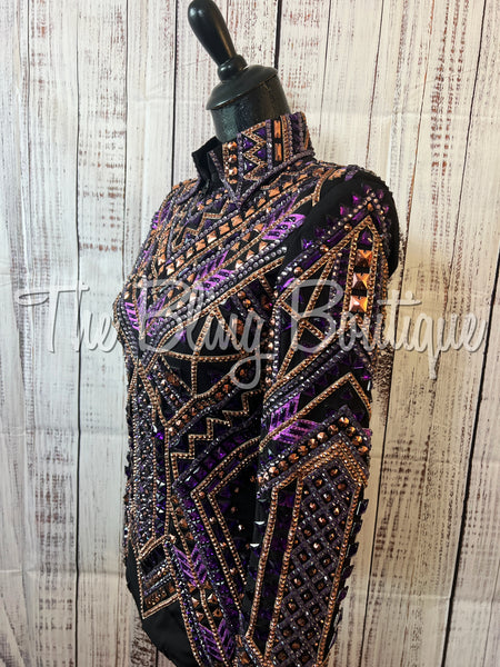 RE-ORDER Black, Purple & Copper Showmanship Jacket (Choose Your Size)