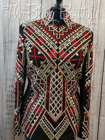 RE-ORDER Black, Red, Tan & White Showmanship Jacket (Choose Your Size)