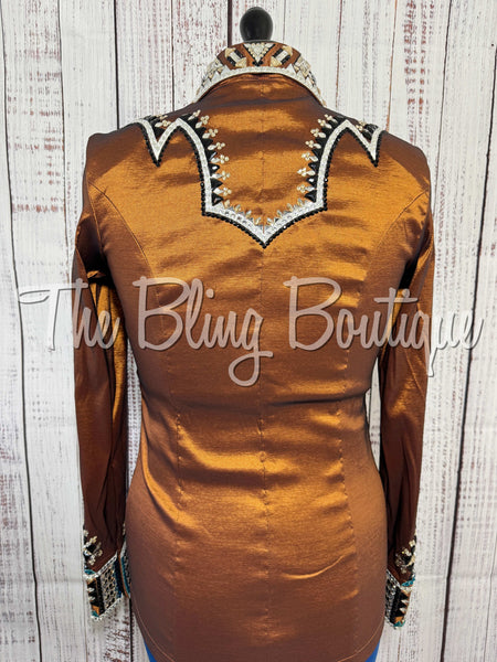 RE-ORDER Rust, Teal, Tan & Black Day Shirt Set (Choose Your Size)