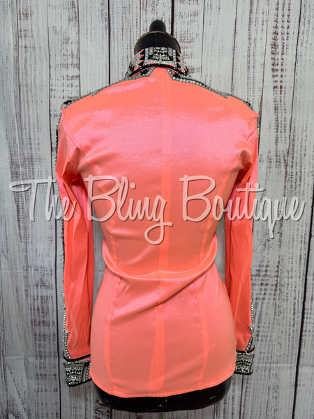 RE-ORDER Neon Peach, Silver, Black & White Day Shirt Set (Choose Your Size)