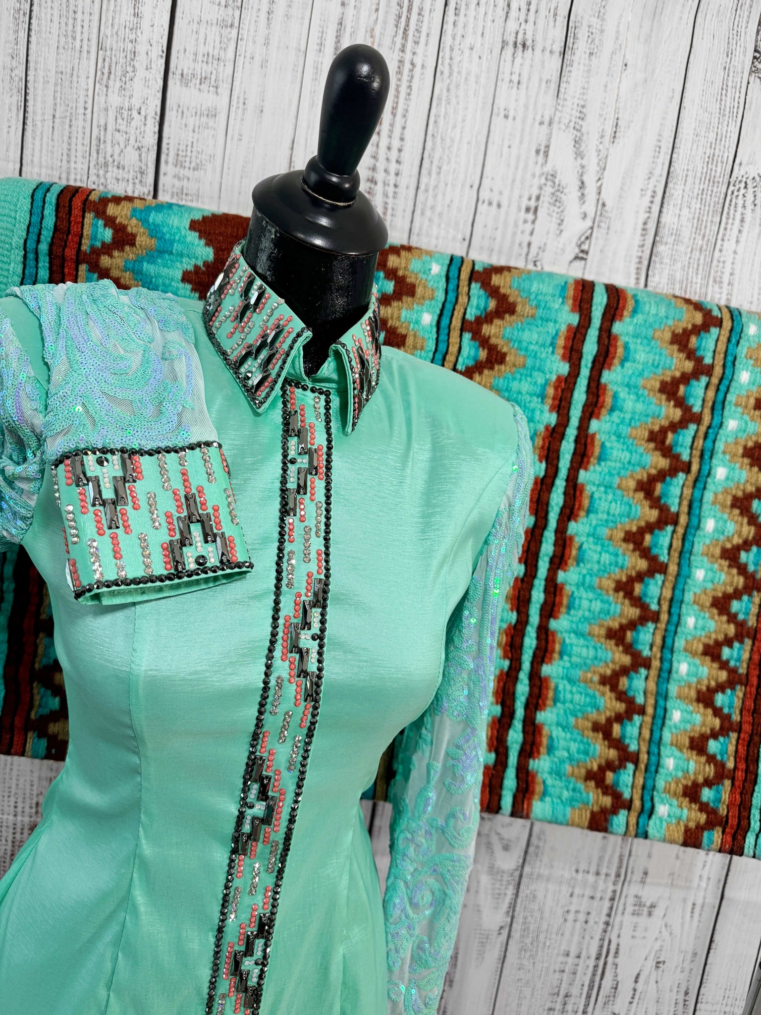 Mint Green Unbridled Couture Consignment Day Shirt Set (S/M)