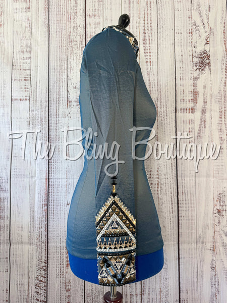 RE-ORDER Smokey Blue, Navy, Bronze, Tan, White & Black Day Shirt Set (Choose Your Size)