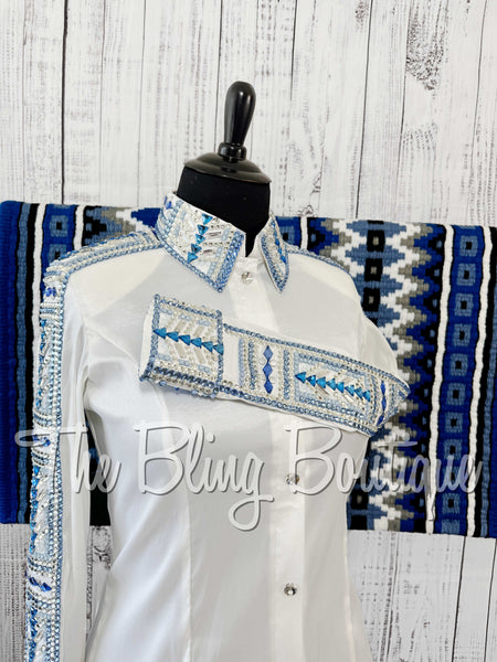 White, Periwinkle & Blue Day Shirt Set (2XL)