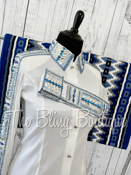 White, Periwinkle & Blue Day Shirt Set (2XL)