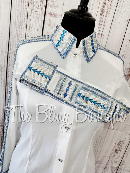 White, Periwinkle & Blue Day Shirt Set (2XL)