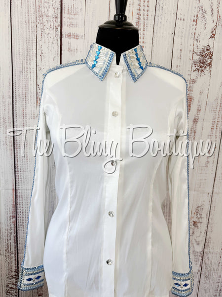 White, Periwinkle & Blue Day Shirt Set (2XL)