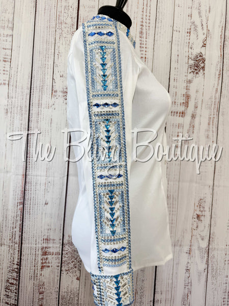 White, Periwinkle & Blue Day Shirt Set (2XL)