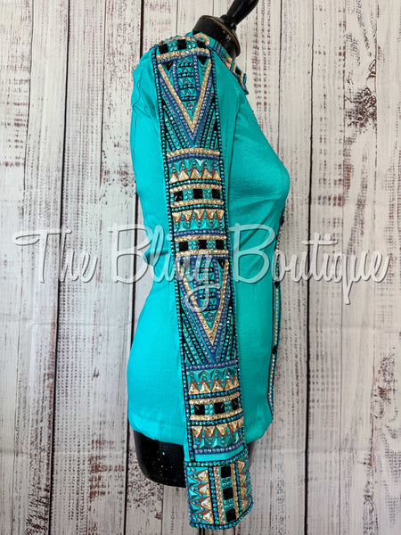 RE-ORDER Teal, Blue, Buckskin, Tan & Black Day Shirt Set (Choose Your Size)