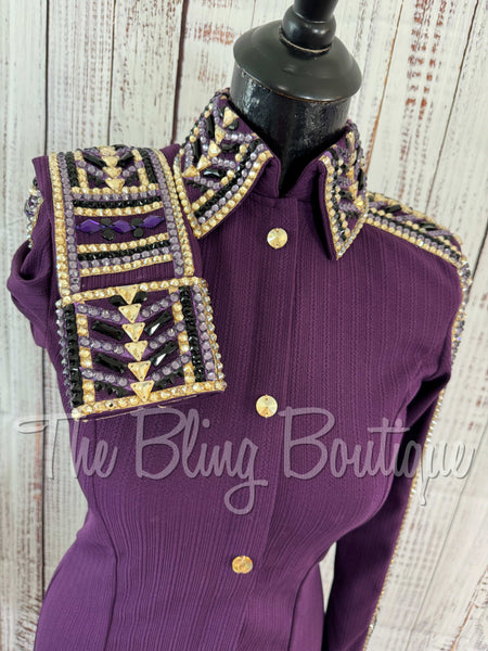 Dark Purple, Tan & Black Day Shirt Set (S)