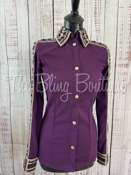 Dark Purple, Tan & Black Day Shirt Set (S)