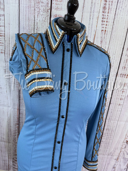 Periwinkle, Tan & Black Day Shirt Set (M)