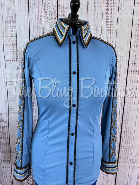 Periwinkle, Tan & Black Day Shirt Set (M)