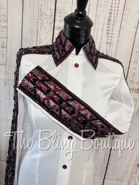 White, Raspberry & Black Day Shirt Set (Small)