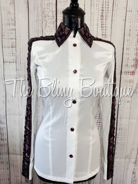 White, Raspberry & Black Day Shirt Set (Small)