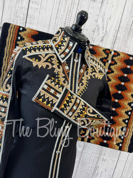 RE-ORDER Black, Rust, Tan & White Day Shirt Set (Choose Your Size)