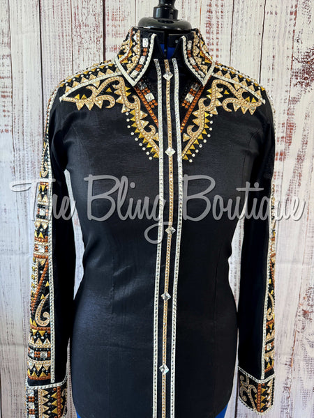 RE-ORDER Black, Rust, Tan & White Day Shirt Set (Choose Your Size)