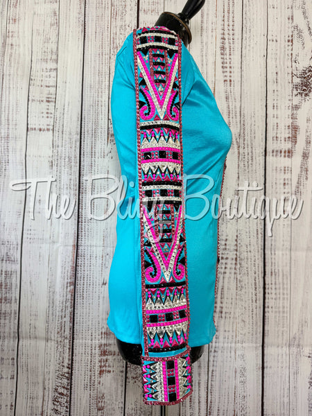 Turquoise, Pink, Black & White Day Shirt Set (Small)