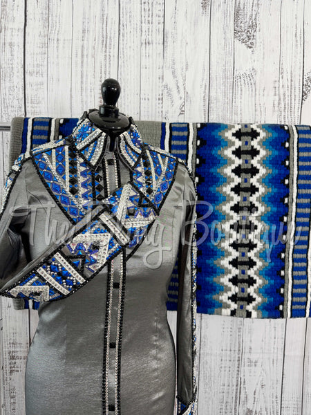 Grey, Blue & Black Day Shirt Set (M)