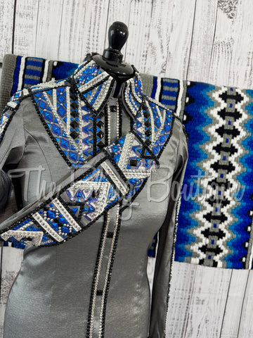 Grey, Blue & Black Day Shirt Set (M)