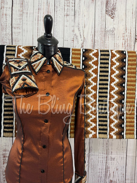 Rust, Black & Tan Day Shirt Set (XS/S)