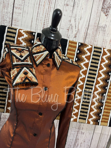 Rust, Black & Tan Day Shirt Set (XS/S)