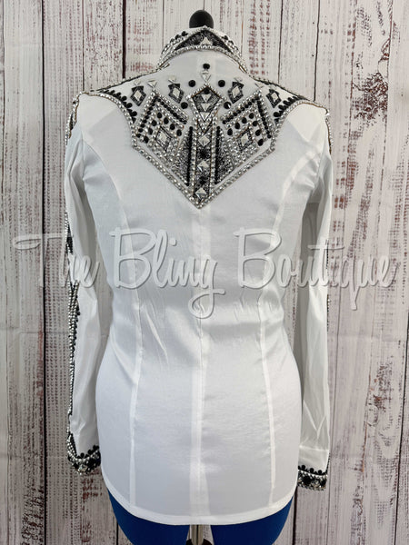 RE-ORDER White, Silver & Grey Day Shirt Set (Choose Your Size)