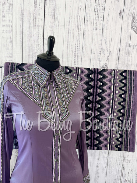 Orchid, Lilac & Charcoal Grey Day Shirt Set (XL)