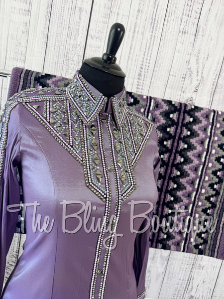Orchid, Lilac & Charcoal Grey Day Shirt Set (XL)