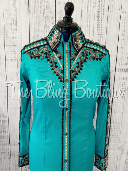 RE-ORDER Teal, Mocha, Tan & Black Day Shirt Set (Choose Your Size)