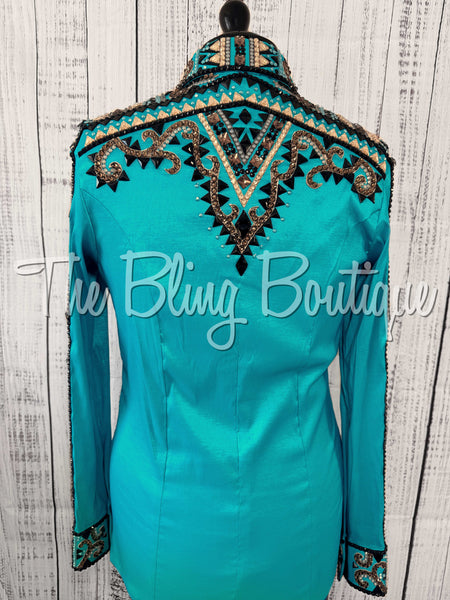 RE-ORDER Teal, Mocha, Tan & Black Day Shirt Set (Choose Your Size)