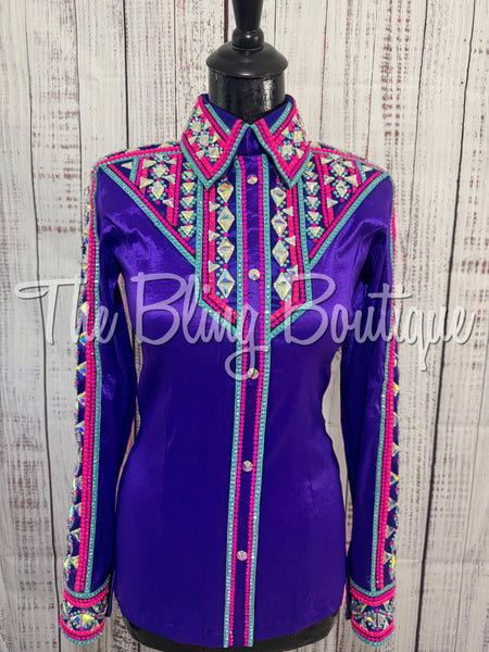 RE-ORDER Vibrant Purple, Neon Pink & Teal Day Shirt Set (Choose Your Size)