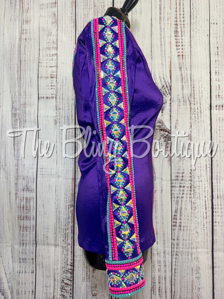 RE-ORDER Vibrant Purple, Neon Pink & Teal Day Shirt Set (Choose Your Size)