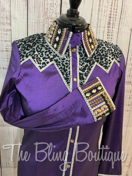 Purple Leopard Day Shirt Set (XL)