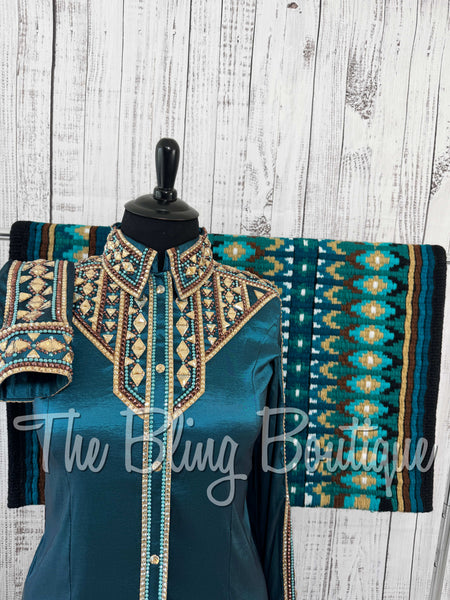 Ocean Teal, Tan, Bronze & Teal Day Shirt Set (2XL)