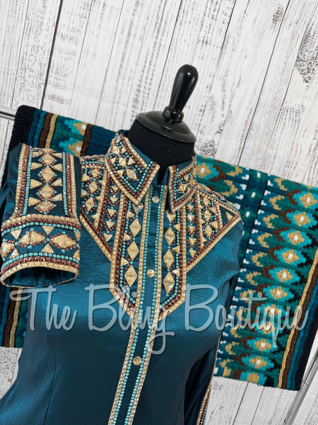 Ocean Teal, Tan, Bronze & Teal Day Shirt Set (2XL)
