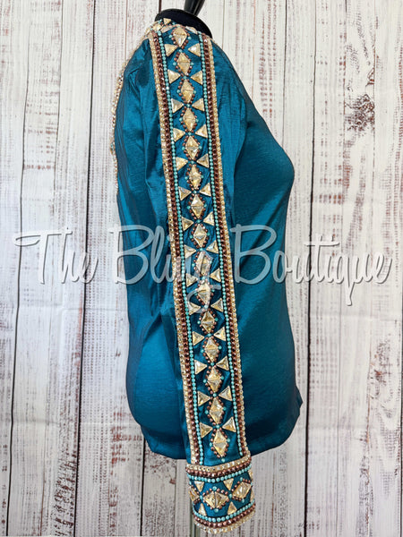 Ocean Teal, Tan, Bronze & Teal Day Shirt Set (2XL)