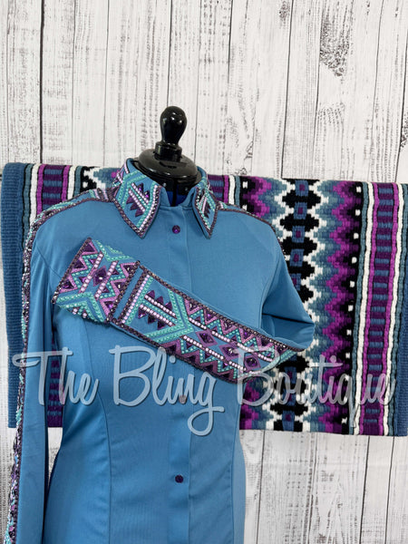 Periwinkle, Purple & Berry Day Shirt Set (Large)