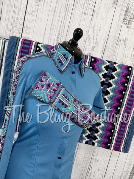 Periwinkle, Purple & Berry Day Shirt Set (Large)