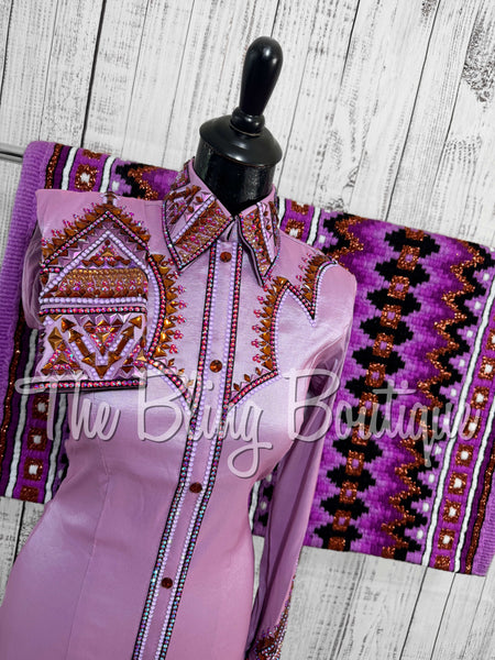 RE-ORDER Lilac & Copper Day Shirt Set (Choose Your Size)