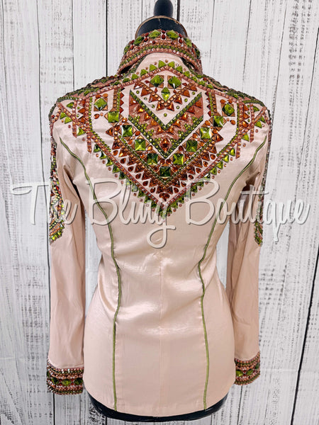 Champagne, Copper & Olive Green Day Shirt Set (Small)