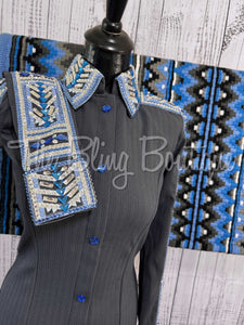Grey, Periwinkle & Blue Day Shirt Set (S)
